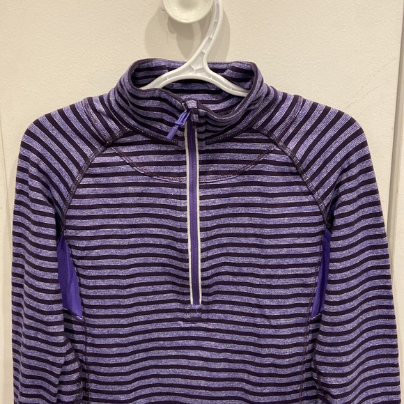 Ivivva Plum & Purple Striped Half-Zip Sweater/Light Jacket - Picture 2 of 10